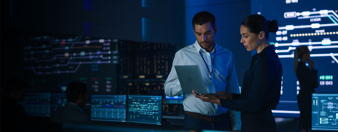 Professional with laptop